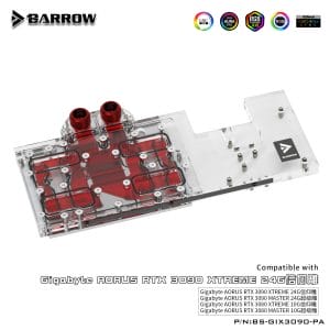 Barrow LRC2.0 full coverage GPU Water Block for Gigabyte AORUS 3090 Aurora