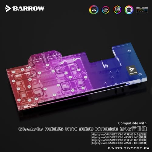 Barrow LRC2.0 full coverage GPU Water Block for Gigabyte AORUS 3090 Aurora - Image 2