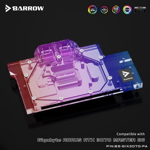 Barrow LRC2.0 full coverage GPU Water Block for Gigabyte AORUS 3070 Aurora - Image 2