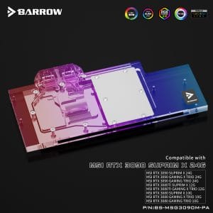 Barrow LRC2.0 full coverage GPU Water Block for MSI RTX3090 TRIO Aurora