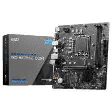 MSI PRO H610M-E DDR4 LGA 1700 Intel 12th PCIe 4.0 USB 3.2 Gen1 M.2 mATX Motherboard