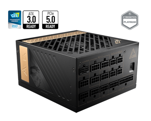 MSI MEG AI1300P PCIE5 1300W 80 PLUS PLATINUM FULL MODULAR POWER SUPPLY