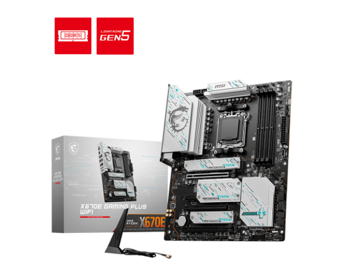 MSI X670E GAMING PLUS WIFI (Wi-Fi 6E) AMD RYZEN 7000 Series AM5/DDR5/PCIe 5.0/4xM.2 - ATX Gaming MotherBoard