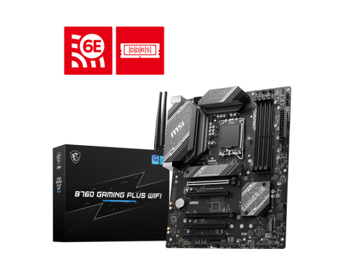 MSI B760 GAMING PLUS WIFI (WiFi 6E), Intel 13th 12th Series, LGA 1700DDR5PCIe 4.02xM.2 - ATX Gaming MotherBoard