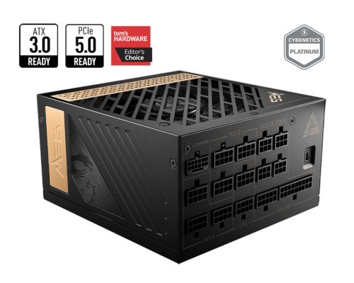 MSI MEG AI1000P PCIE5 1000W 80 PLUS Platinum FULL MODULAR POWER SUPPLY