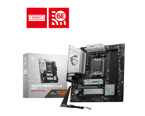 MSI B650M GAMING PLUS WIFI (Wi-Fi 6E) AMD RYZEN 7000 Series AM5DDR5PCIe 4.02xM.2 - mATX Gaming MotherBoard