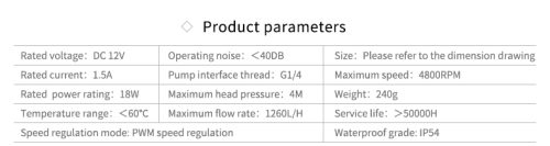 pump for watercooling -PWM-18W（full coverage）-Classic black black POM edition - Image 3