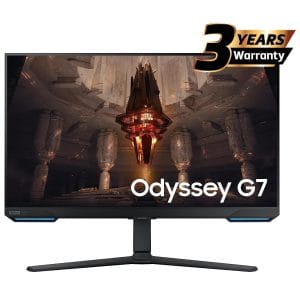 Samsung Odyssey G7 Smart Tizen (BG702) 32 RGB Flat Monitor IPS 4K UHD 144Hz 1ms(GTG), 10Bit, HDR10+, 90% DCI Coverage, HDMI 2.1, G-Sync Compatible w Ergonomic Stand & Speakers