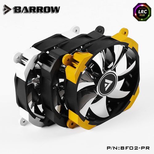 BARROW RGB adjustable PWM rariator fan (Large wind pressure hydraulic bearing) Black