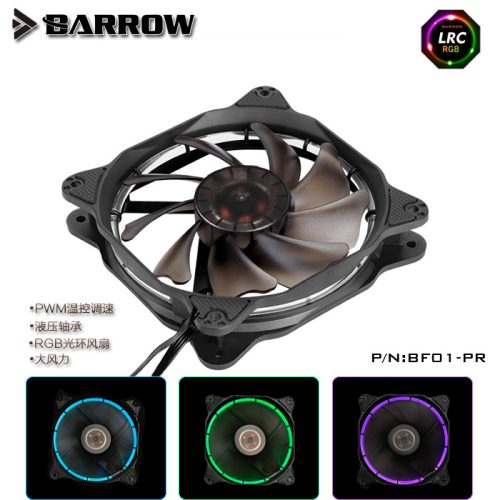 BARROW RGB Halo PWM rariator fan (Large wind pressure hydraulic bearing) No Color