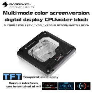 Barrowch 115x/x99/x299 platform Color screen version digital display CUP water block with Multi-mode