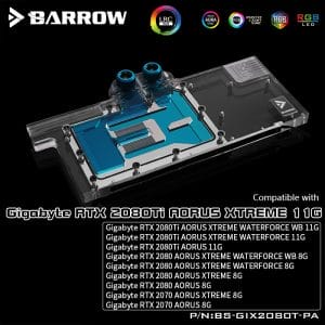 BARROW LRC2.0 full coverage water block for Gigabyte AORUS GPU RTX2080T/2080/2070 Aurora RGB