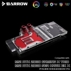 BARROW LRC2.0 full coverage GPU Water Block for MSI RTX2080 GAMING X TRIO Aurora RGB