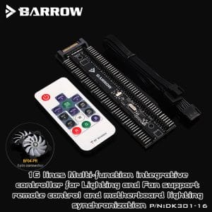 BARROW 16 ways full function RGB and fan integrated controller (support to remote control and synchronization motherboard RGB)