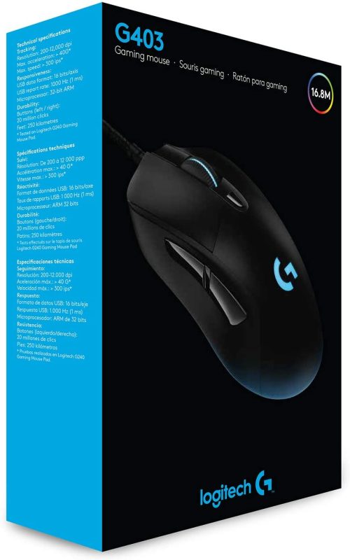 Logitech G403 Hero 25K Gaming Mouse Lightsync RGB