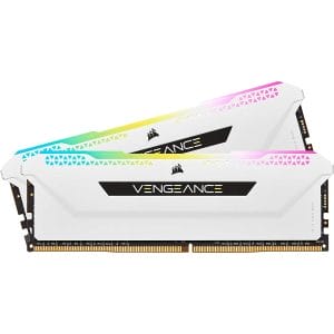 CORSAIR VENGEANCE RGB PRO SL 16GB (2x8GB) DDR4 RAM 3200MHz CL16 Memory Kit — White