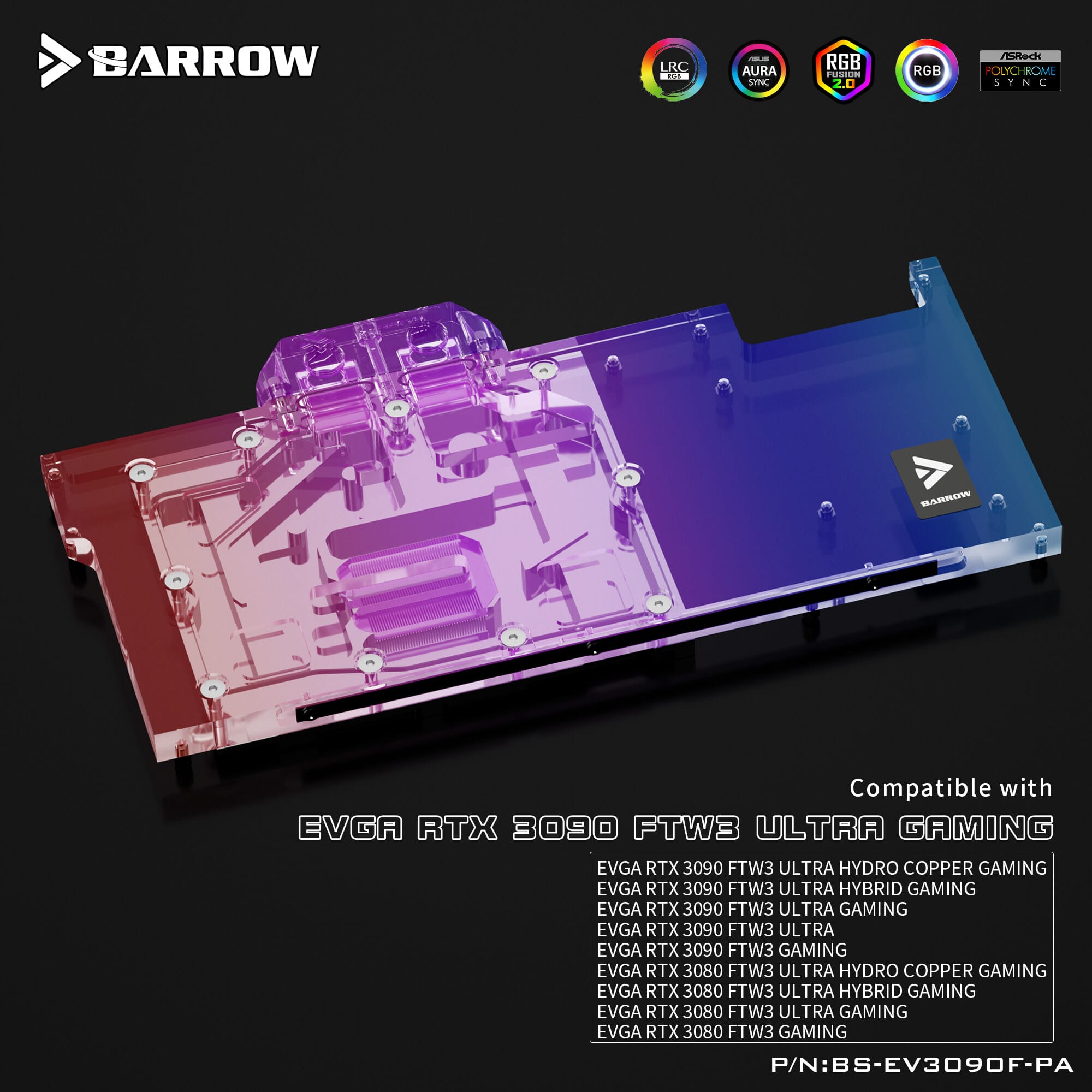 Barrow LRC2.0 full coverage GPU Water Block for EVGA 3090 FTW3 Aurora - Image 2