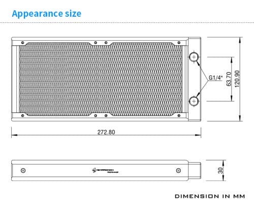 BARROWCH Chameleon Fish series removable 240 radiator POM edition - Classic Black - Image 3