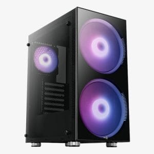 Aerocool Python - ATX PC Case - Tempered Glass - 2 RGB 200mm Fan Open box