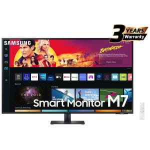 SAMSUNG M7 (BM700) 43 4K UHD HDR10+ Smart Monitor w Speakers, 4ms (GTG),1B Colors & USB Ports USB-Type C w Netflix, YouTube, Apple TV Streaming