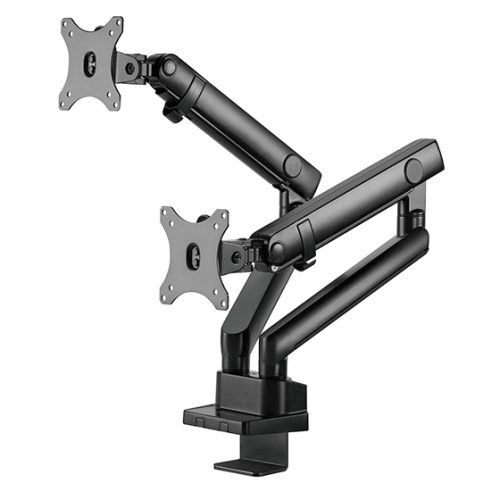 SilverStone ARM25 (Black) Dual Monitor Arm w/ Mechanical Spring Design & Versatile Adjustability, For Monitors Up To 32" Size & 9kg Weight, VESA Mounting Interface Standard (MIS), 100mm x 100mm / 75mm x 75 mm Mounting Hole - Image 2