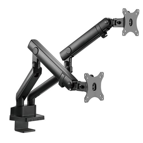 SilverStone ARM25 (Black) Dual Monitor Arm w/ Mechanical Spring Design & Versatile Adjustability, For Monitors Up To 32" Size & 9kg Weight, VESA Mounting Interface Standard (MIS), 100mm x 100mm / 75mm x 75 mm Mounting Hole - Image 4