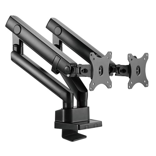 SilverStone ARM25 (Black) Dual Monitor Arm w/ Mechanical Spring Design & Versatile Adjustability, For Monitors Up To 32" Size & 9kg Weight, VESA Mounting Interface Standard (MIS), 100mm x 100mm / 75mm x 75 mm Mounting Hole - Image 6