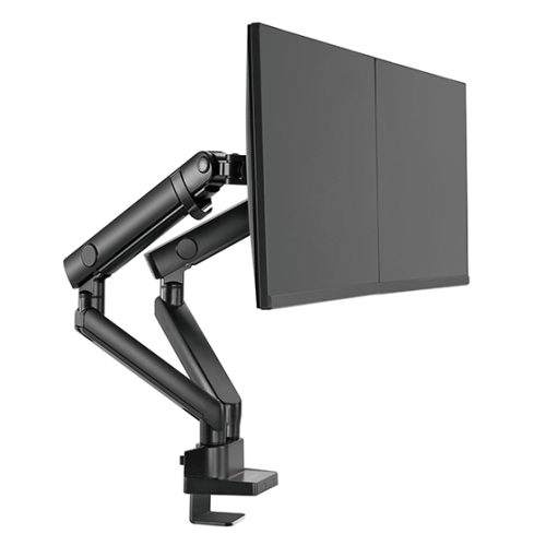 SilverStone ARM25 (Black) Dual Monitor Arm w/ Mechanical Spring Design & Versatile Adjustability, For Monitors Up To 32" Size & 9kg Weight, VESA Mounting Interface Standard (MIS), 100mm x 100mm / 75mm x 75 mm Mounting Hole - Image 9