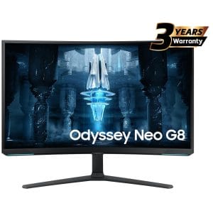 Samsung Odyssey Neo G8 32 4K UHD Curved HDMI 2.1 Monitor, VA Quantum Matrix Mini-Led, 240Hz, 1ms(GTG), HDR 2000, 99% sRGB, FreeSync w Core Sync & Ergonomic Stand