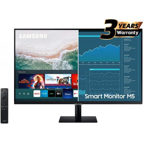 SAMSUNG M5 (BM500) 32 FHD HDR10 Smart Monitor 4ms (GTG),1B Colors & USB Ports - with Netflix, YouTube & Apple TV Streaming