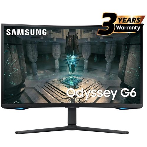 Samsung Odyssey G6 (BG650) Smart Tizen 32 Curved Monitor VA 2K (2560 x 1440) 240Hz 1ms(GTG), HDR600, 95% DCI Coverage, 10Bit, HDMI 2.1, FreeSync w Speakers & Ergonomic Stand