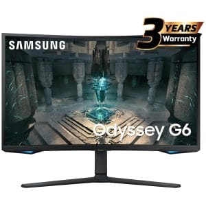 Samsung Odyssey G6 (BG650) Smart Tizen 27 Curved Monitor VA 2K (2560 x 1440) 240Hz 1ms(GTG), HDR600, 95% DCI Coverage, 10Bit, HDMI 2.1, FreeSync w Speakers & Ergonomic Stand