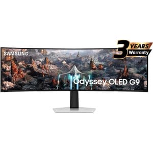 Samsung Odyssey OLED G9 (CG93) 49 DQHD Curved Gaming Monitor w Neo Quantum Processor Pro, (QD OLED), 240Hz, 0.03ms(GTG), HDR10+, 10bit, 1B Colors, FreeSync Premium Pro, w Core Sync, Speakers & Ergonomic Stand