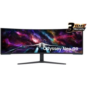Samsung Odyssey Neo G9 57" DUHD (Dual 4K) Curved Monitor, VA Quantum Matrix Mini-Led, 240Hz, 1ms(GTG), HDR 1000, 95% DCI Coverage Color, FreeSync Premium Pro, w/ Ergonomic Stand, CoreSync, Core Lighting+ & KVM Switch