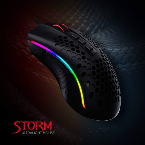 Redragon M808 Storm Lightweight RGB Gaming Mouse, 85g Ultralight Honeycomb Shell-Black - Image 3