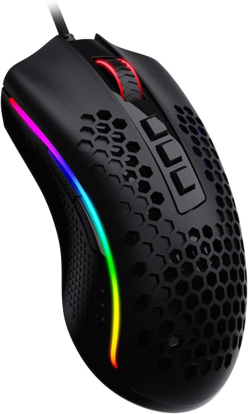 Redragon M808 Storm Lightweight RGB Gaming Mouse, 85g Ultralight Honeycomb Shell-Black