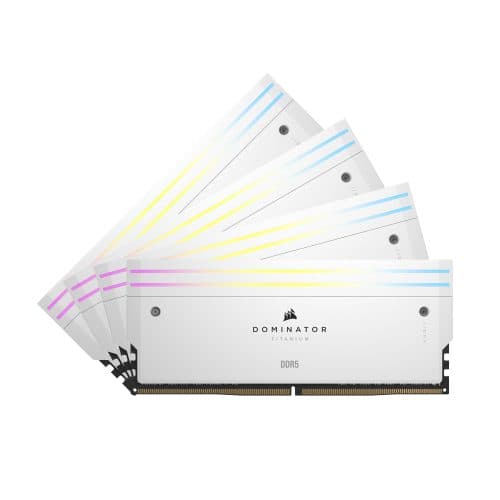 CORSAIR DOMINATOR® TITANIUM RGB 32GB (2x16GB) DDR5 DRAM 6000MT/s CL30 AMD EXPO & Intel XMP Memory Kit — White - Image 2