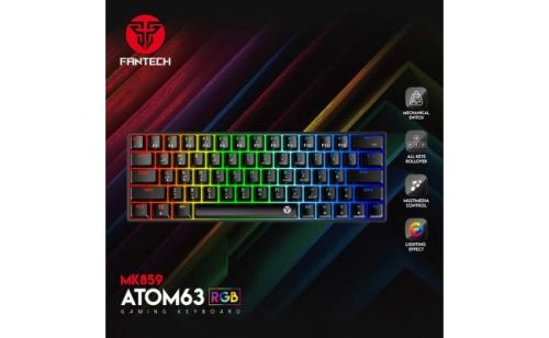 FANTECH ATOM63 MK859 WIRED RGB 60% Modular Mechanical Gaming Keyboard, Detachable Type-C, Red Switch-White Or Black - Image 4