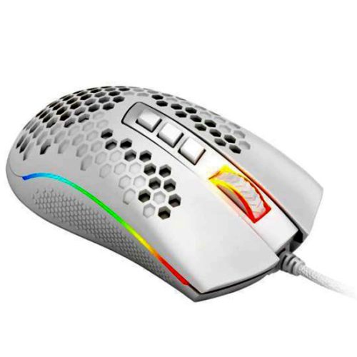 Redragon M808 Storm White Lightweight RGB Gaming Mouse, 85g Ultralight Honeycomb Shell - 12,400 DPI Optical Sensor - Image 3