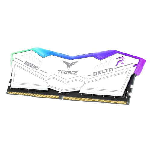 TEAMGROUP T-Force Delta RGB 32GB Kit (2x16) 6000MHz CL30 DDR5 Desktop Memory - White