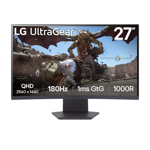 LG 27GS60QC 27'' UltraGear™ QHD 180Hz 1ms AMD FreeSync™ HDR10 1000R Curved Gaming Monitor