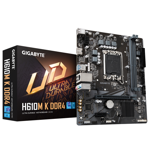GIGABYTE H610M K, Intel 14th 13th 12th Series, LGA 1700DDR4PCIe 4.01xM.2 - mATX MotherBoard