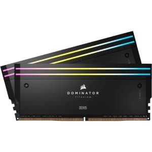 CORSAIR DOMINATOR TITANIUM RGB 48GB (2x24GB) DDR5 RAM 7200MT/s CL36 Memory Kit — Black