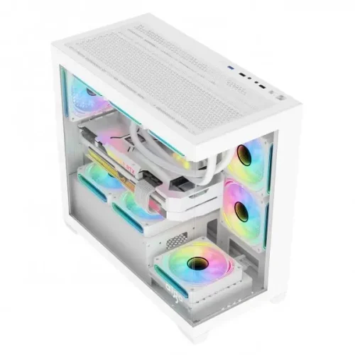 DARKFLASH AIGO C218M M-ATX PC Case (WITH 3 ARGB FAN) - WHITE - Image 2