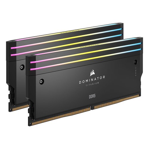 CORSAIR DOMINATOR TITANIUM RGB 48GB (2x24GB) DDR5 DRAM 6000MTs CL30 Intel XMP Memory Kit — Black - Image 2