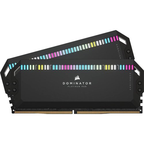 CORSAIR DOMINATOR PLATINUM RGB 32GB (2x16GB) DDR5 RAM 6400MTs CL32 Memory Kit — Black