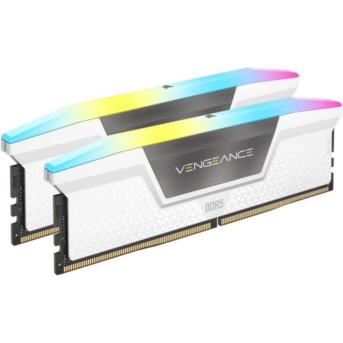 CORSAIR VENGEANCE RGB 32GB (2x16GB) DDR5 RAM 6400MTs CL32 Memory Kit — White - Image 2