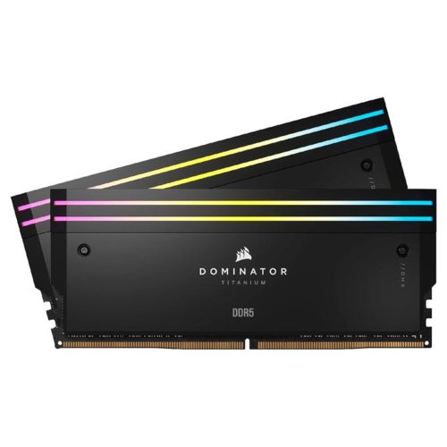 CORSAIR DOMINATOR TITANIUM RGB 48GB (2x24GB) DDR5 DRAM 6000MTs CL30 Intel XMP Memory Kit — Black