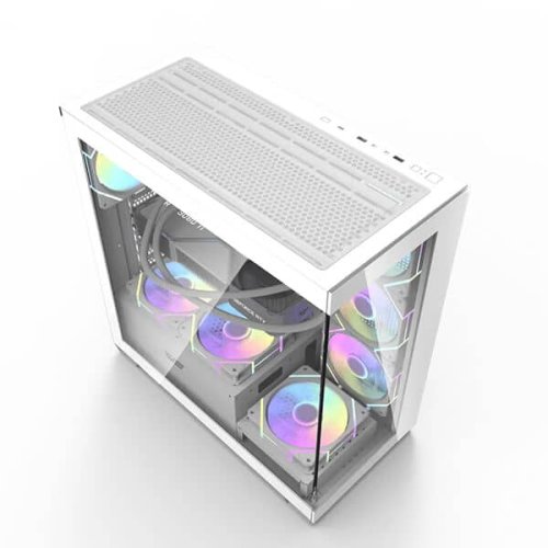 DARKFLASH DS900 AIR ATX PC CASE WITH 7 ARGB FANS – WHITE - Image 4