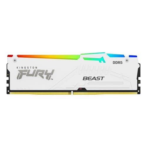 kingston fury beast rgb 16gb (1x16gb) 6000mhz ddr5 desktop memory special edition-white
